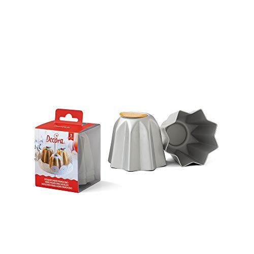 Decora 0062684 Backform für Mini-Pandoro, eloxiertes Aluminium, 7.5 X 6.3 cm, 3 Stück von Decora