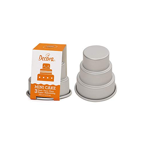 DECORA 0062972 Backform Mini Wedding Cake, Aluminium, Silber/schwarz, 3 X 2 X H 3,5 cm DECORA 0062972 Backform Mini Wedding Cake, Aluminium, Silber/schwarz, 3 X 2 X H 3,5 cm von Decora