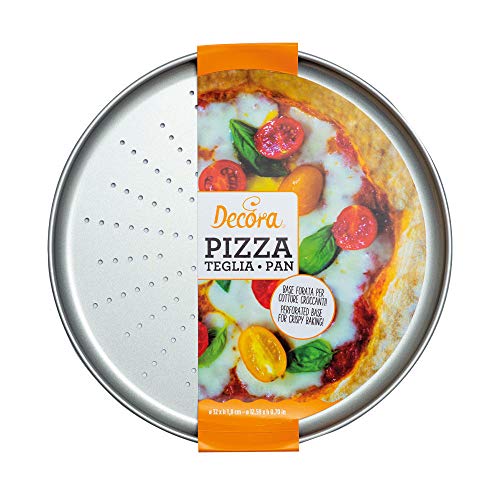 Decora 0075033 28 cm Crispy Pizza PAN, Stahl, grau von Decora