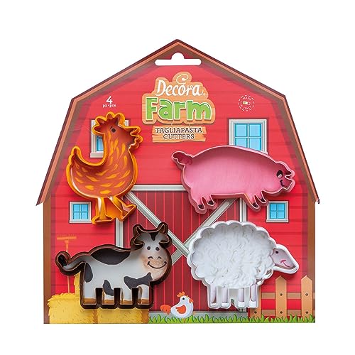 Decora 0255040 Set of 4 Farm Animal Cutters, Plastic Decora 0255040 Set of 4 Farm Animal Cutters, Plastic von Decora