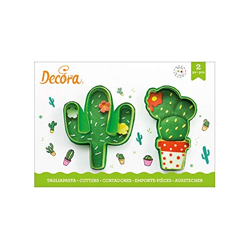 Decora 0255072 AUSSTECHER AUS KUNSTSTOFF KAKTUS 2-TLG 9 X H 2,2 CM von Decora