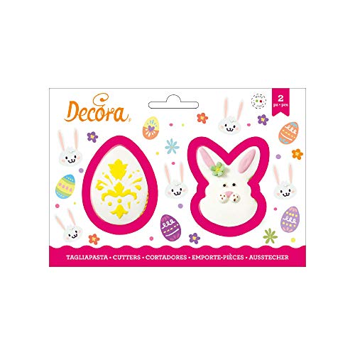 DECORA 0255074 AUSSTECHER AUS Kunststoff Ei UND HASENGESICHT 2-TLG 8/9XH2,2CM von Decora