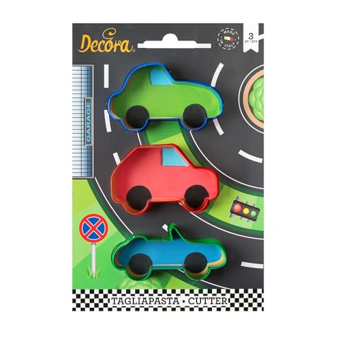 Decora 0255422 Ausstecher Sweet Game Brum Brum, aus Kunststoff, das ideale Set für Dekorationen aus Zuckerpaste oder Gummipaste, hergestellt in Italien, originelles Design. Packung mit 3 Stück. Decora 0255422 Ausstecher Sweet Game Brum Brum, aus Kunststoff, das ideale Set für Dekorationen aus Zuckerpaste oder Gummipaste, hergestellt in Italien, originelles Design. Packung mit 3 Stück. von Decora