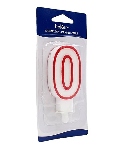 Decora 0316500 KERZE No 0 MIT ROTER RAND H 7,5 CM von Decora