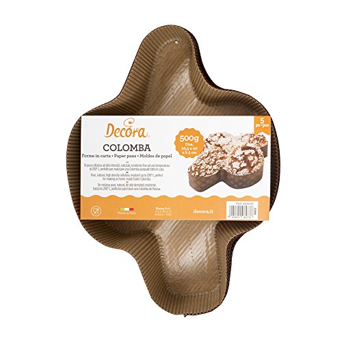 DECORA 0320172 5ER-Pack PAPIERBACKFORM FÜR COLOMBA 500 G, Keramik, Braun von Decora