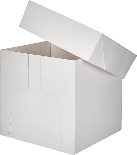 DECORA 0339477 TORTENKARTON MIT Deckel 30,5X30,5X30 cm, Pappe, Weiß, 30.5 x 30.5 x 30 cm von Decora