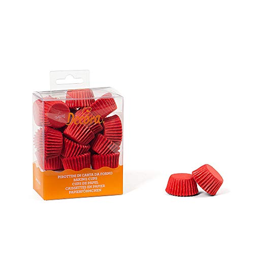 Decora, 0339637 Rote Bon Bon Backförmchen, Bequeme Backförmchen zum Backen, Servieren und Verschenken von Bon Bons, Hitzebeständig bis 220 °C, In praktischer Blisterverpackung. von Decora
