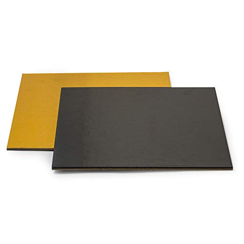 DECORA Cake Dish Black 40X40 cm Kuchenform, Gold, 40 x 40 cm, Carta, goldfarben/schwarz von Decora