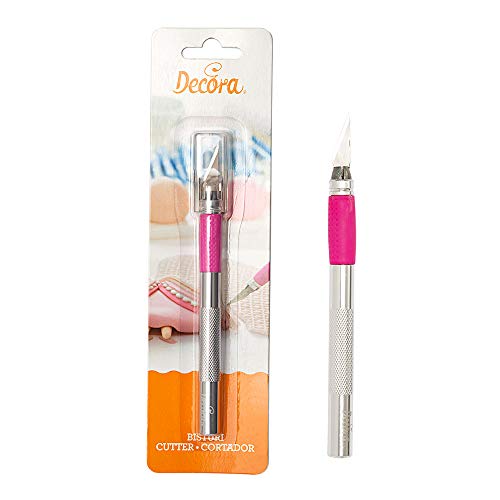 DECORA 9260286 SKALPELL MIT Anti-RUTSCH-Griff, Silber, Rosa von Decora