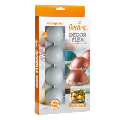 Decora 9260433 Silikonform, flexibel, hochwertig, mit 8 Hohlräumen, halbe Kugel Ø 60 x 30 mm, ideal für die Herstellung von Leckereien oder herzhaften Zubereitungen sowohl im Ofen als auch im Decora 9260433 Silikonform, flexibel, hochwertig, mit 8 Hohlräumen, halbe Kugel Ø 60 x 30 mm, ideal für die Herstellung von Leckereien oder herzhaften Zubereitungen sowohl im Ofen als auch im von Decora
