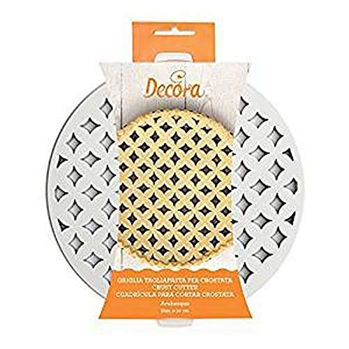 DECORA Crust Cutter 0215800 Arabesque GITTERSTANZE RUND 30 cm, Plastik, Weiß, 30 x 30 x 3 cm von Decora