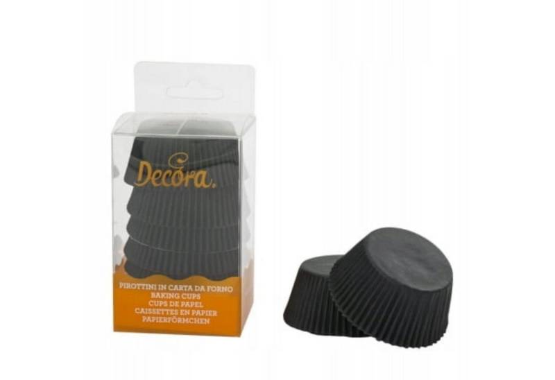 Decora Backform Schwarze Papier-Muffinformen 50x32 mm DECORA – 75 Stück von Decora