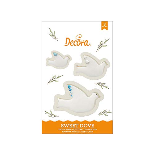 DECORA KIT 3 TAGLIAPASTA COLOMBA IN PLASTICA 0255407 AUSSTECHER AUS Kunststoff Taube 3-TLG, Bianco von Decora