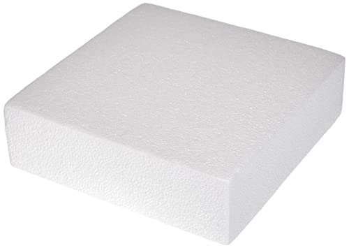 Decora POLYSTYRENE Square 25X25X7,5H Polystyrol, quadratisch, 25 x 25 x 7,5 cm, Polistirolo, weiß, 25 x 25 x 7.5 cm von Decora