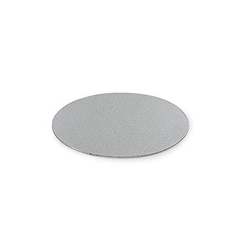 DECORA Thin Cake Board Silver Ø 18 cm H 3 MM 7' Dünne Kuchenplatte, Pappe, Silber, 18 x 18 x 0.3 cm von Decora