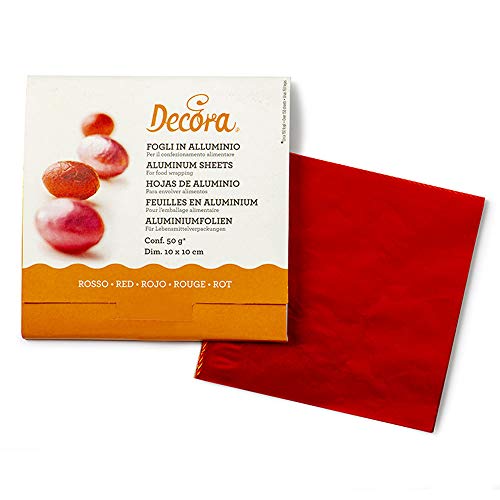 Fogli in alluminio per cioccolatini - rosso von Decora