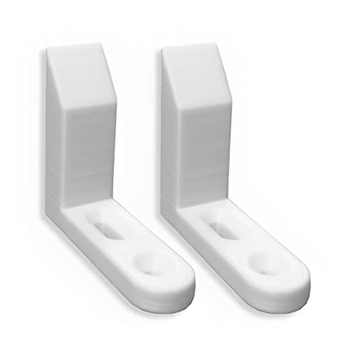 Decoralin Set 2 Kunststoff-Winkelhalterungen zur Stabilisierung von WC-Sitzen, kompatibel mit Holz-Toilettensitzen, Befestigung mit Schrauben, ideal für Kinder, Senioren & Behinderte, weiß von Decoralin