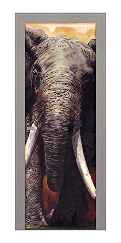 Decoralive – Bild für Tür Elefant 83.00x211.00x0.05 cm bunt von Decoralive