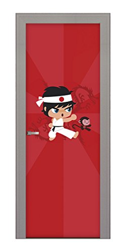 Decoralive – Bild für Tür Karateka 73.00x211.00x0.05 cm bunt von Decoralive