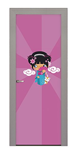 Decoralive – Bild für Tür Mädchen, chinesisch 73.00x211.00x0.05 cm bunt von Decoralive