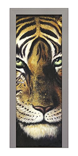 Decoralive – Bild für Tür Tiger 73.00x211.00x0.05 cm bunt von Decoralive