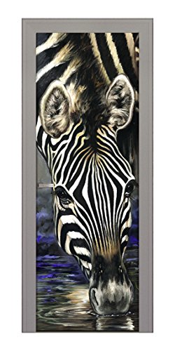 Decoralive – Bild für Tür Zebra 73.00x211.00x0.05 cm bunt von Decoralive