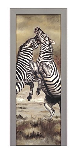 Decoralive – Bild für Tür Zebras 73.00x211.00x0.05 cm bunt von Decoralive