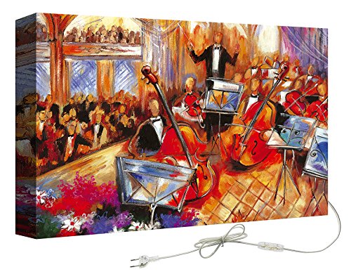 Decoralive Wandbild mit Hintergrundbeleuchtung Orchester mit Publikum 75.00x50.00x11.00 cm bunt von Decoralive