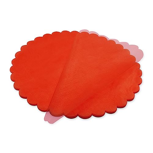 Decoraparty 50 Schleier Blumenform für Gastgeschenke Konfekt Durchmesser 24 cm, rot rund aus Organza für DIY, Taufe, Hochzeit, Kommunion, Zeremonie, Unica von Decoraparty