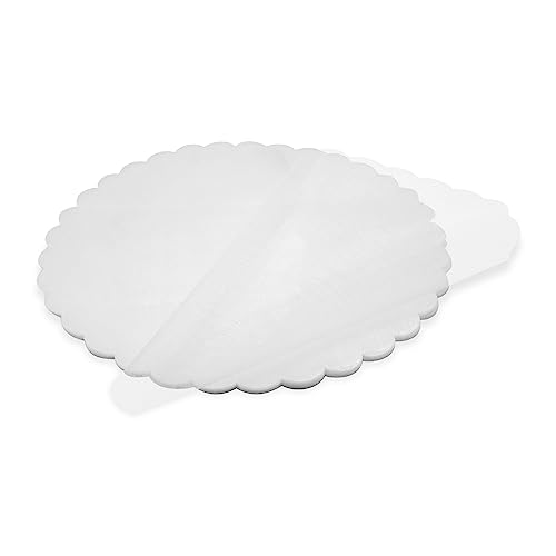 Decoraparty 50 Schleier für Gastgeschenke in Blumenform für Konfekt, Durchmesser 24 cm, rund, aus Organza für DIY, Taufe, Hochzeit, Kommunion, Zeremonie-Weiß, Taglia Unica von Decoraparty