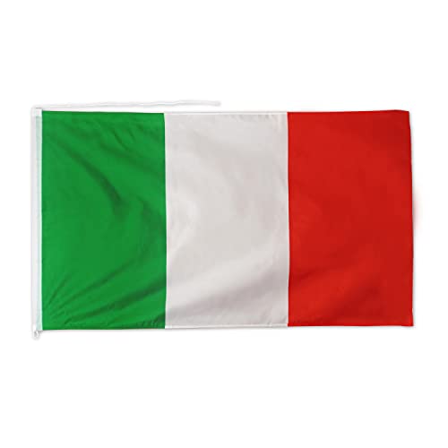 Flagge Tricolore Italien Nationalstadion Azzurri Italienischer Fußball mit Seil für europäische Balkonstange, Olympische Spiele - 90 x 150 cm von Decoraparty