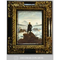 Gemälde „Der Wanderer Über Dem Nebelmeer" Von Friedrich. Reproduktion 64x54cm. Alte von DecorarConArteShop