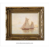 Gemälde „Segelboote" Von Bernils. Reproduktion 43×36 cm. Alte von DecorarConArteShop