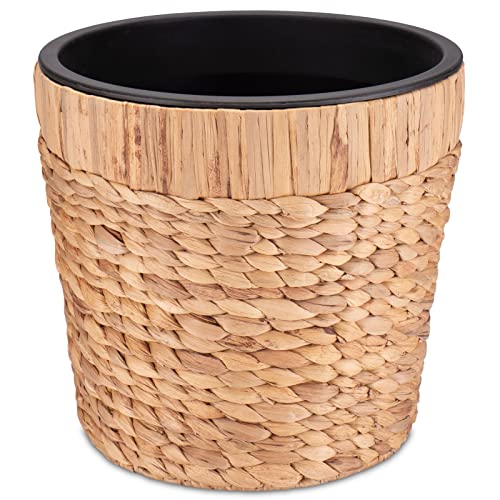Decorasian 2er Set Blumentopf rund geflochten aus Seegras mit Kunststoffeinsatz zum bepflanzen - Pflanztopf - 2 Stück 34cm von Decorasian