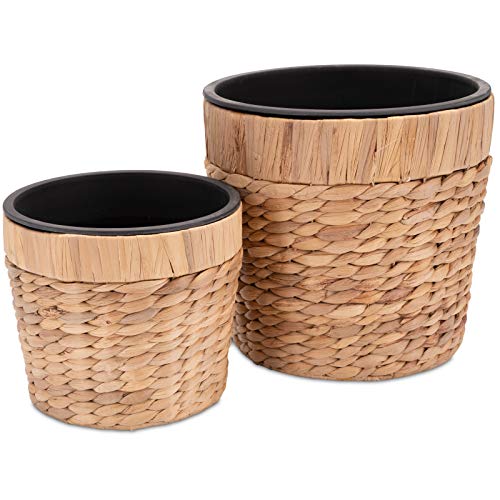 Decorasian 2er Set Blumentopf rund geflochten aus Seegras mit stabilem Kunststoffeinsatz zum bepflanzen - Pflanztopf - 20cm + 26cm Decorasian 2er Set Blumentopf rund geflochten aus Seegras mit stabilem Kunststoffeinsatz zum bepflanzen - Pflanztopf - 20cm + 26cm von Decorasian