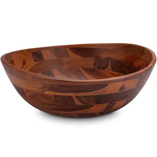 Decorasian Holzschale – edle Akazienholz Schale – Ideal als Salatschüssel aus Holz, Obstschale oder Brotschale – Nachhaltige Holz Schüssel - braun 30,5cm von Decorasian