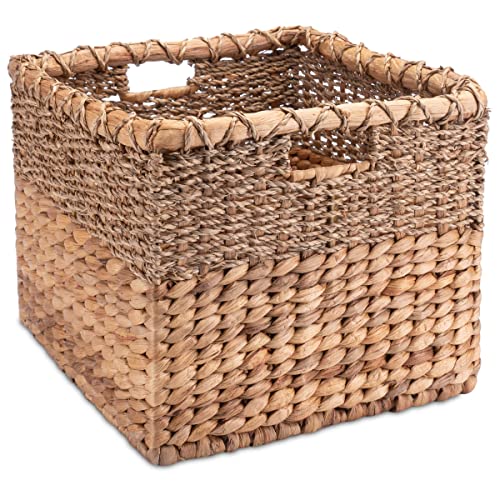 Decorasian Korb Aufbewahrung geflochten aus Wasserhyazinthe - Seegras rechteckig - Regalkorb quadratisch - Kallax Expedit - L = 34cm Decorasian Korb Aufbewahrung geflochten aus Wasserhyazinthe - Seegras rechteckig - Regalkorb quadratisch - Kallax Expedit - L = 34cm von Decorasian