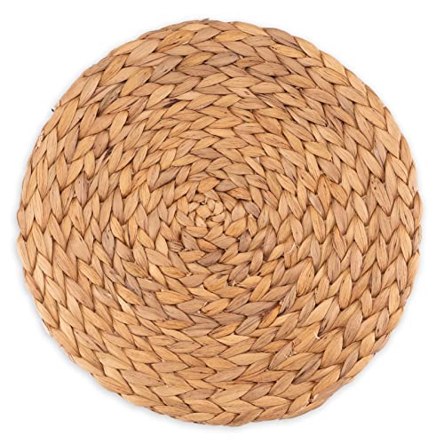 Decorasian Untersetzer aus Wasserhyazinthe - Seegras, Topfuntersetzer im 4er Set - abwischbare Coaster 25cm - Platzsets klein und rund von Decorasian