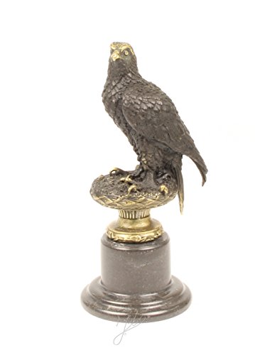 Decoratie Bronzefigur Skulptur Motiv: Adler auf Marmorsockel Bronze Höhe 31 cm 3,1 kg von Decoratie
