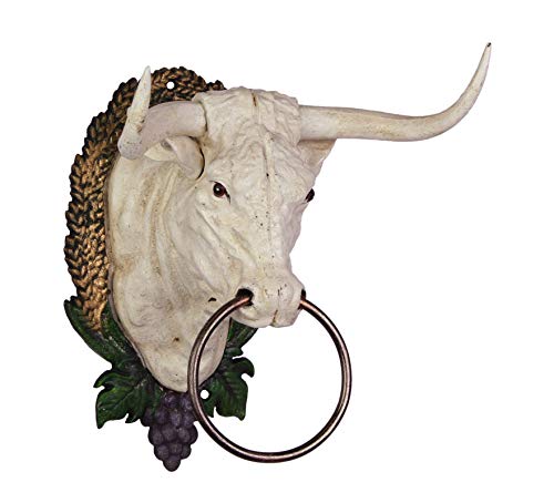 Decoratie Wanddeko Kuhkopf mit Halter Motiv: Kuh Kopf Gußeisen L:28cm von Decoratie