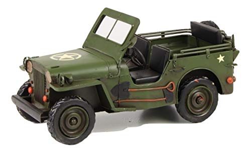 Deko Blechauto Modellauto Vintage Nostalgie Blech Länge 29,1 cm Motiv: Army Jeep USA von Decoratie