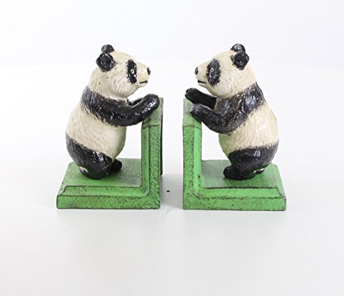 Deko Buchstütze Buchenden 2er Set Panda Gusseisen 13,2 cm von Decoratie