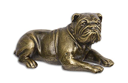 Deko Figur Skulptur Hund englische Bulldogge Gußeisen Antik 26,8 cm von Decoratie