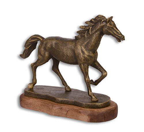 Deko Figur Skulptur Pferd auf Sockel Gußeisen 23,5x19,3 cm von Decoratie