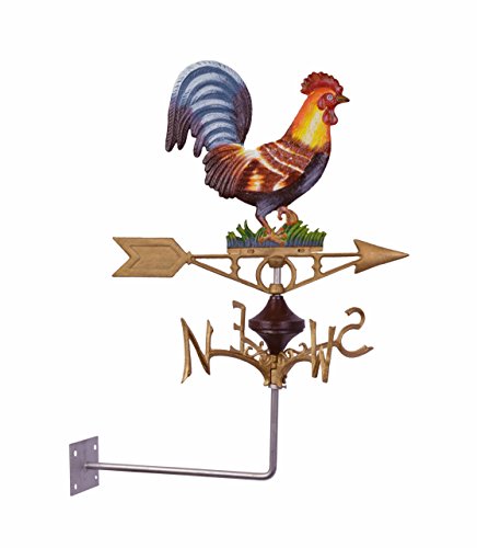 Deko Wetterhahn Wetterfahne Hahn mit Halterung Gußeisen 65 cm von Decoratie