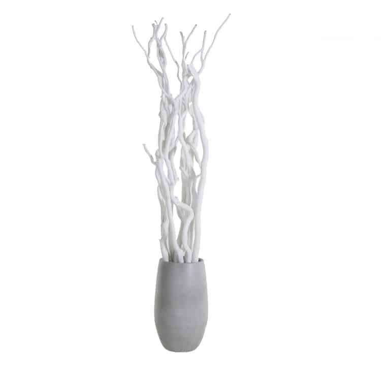 Deko-Set mit Vase | Korkenzieheräste | Weiß | 160 cm von Decoratietakken