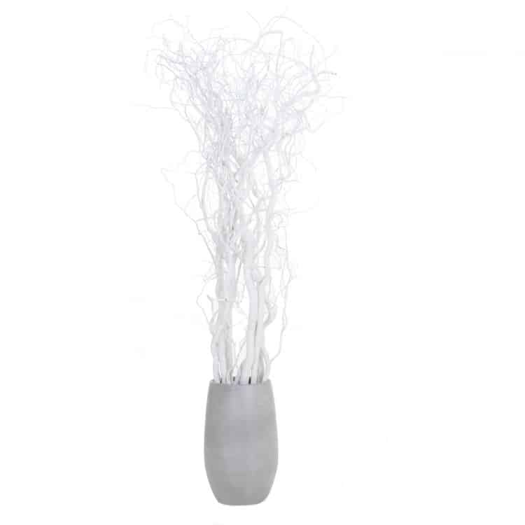 Deko-Set mit Vase | Korkenzieherweide | Weiß | 160 cm von Decoratietakken