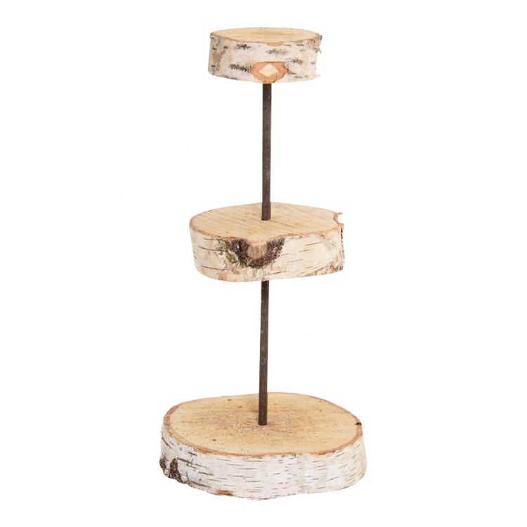 Dekorative Etagere | 3-stöckig | Birkenholz | 40 cm von Decoratietakken