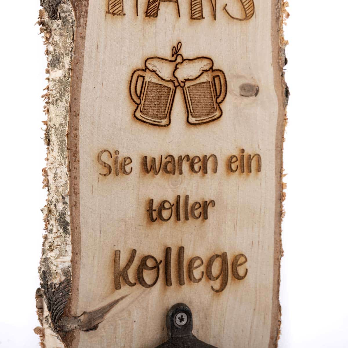 Flaschenöffner Birkenbohle – Personalisiertes Symbol/Text – 30cm Flaschenöffner Birkenbohle – Personalisiertes Symbol/Text – 30cm von Decoratietakken