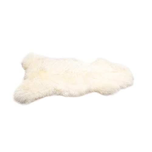 Decorating Sheepskins Lammfell Echt Weiß 110-120cm, geruchlos, Weich Schaffell Echt Groß, Fellteppich Weiss, Fell für Stühle, Schaffelle, Lammfelle von Decorating Sheepskins